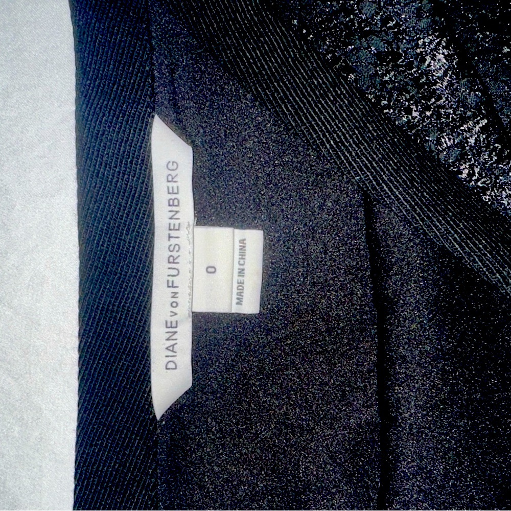 Diane Von Furstenberg Black Lace Skirt 0